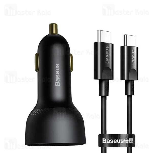 شارژر فندکی فست شارژ بیسوس Baseus Superme Digital Display CCZX-100C TZCCZX-01 توان 100 وات با کابل