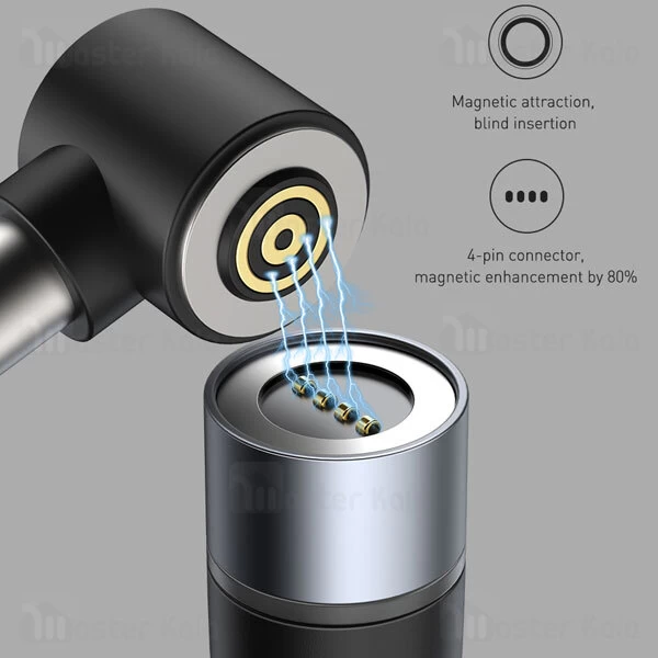 کابل شارژر مگنتی لپ تاپ لنوو بیسوس Baseus Zinc Lenovo Type C to DC CATXC-X01 طول 2 متر توان 100 وات