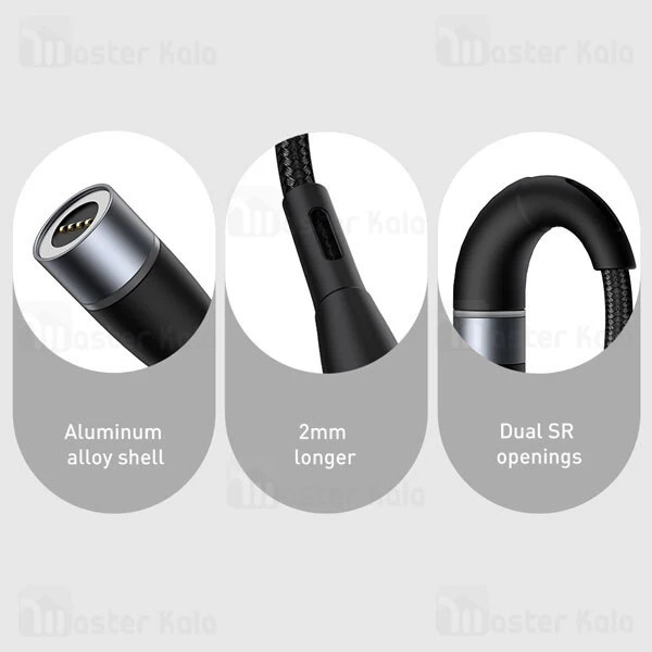 کابل شارژر مگنتی لپ تاپ لنوو بیسوس Baseus Zinc Lenovo Type C to DC CATXC-X01 طول 2 متر توان 100 وات