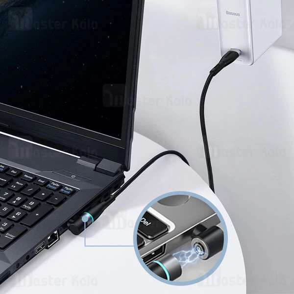 کابل شارژر مگنتی لپ تاپ لنوو بیسوس Baseus Zinc Lenovo Type C to DC CATXC-X01 طول 2 متر توان 100 وات