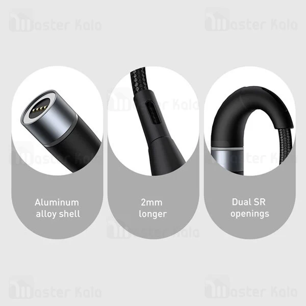 کابل شارژر مگنتی لپ تاپ لنوو بیسوس Baseus Zinc Lenovo Type C to DC CATXC-U01 طول 2 متر توان 100 وات