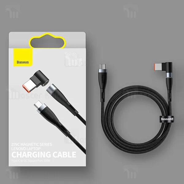 کابل شارژر مگنتی لپ تاپ لنوو بیسوس Baseus Zinc Lenovo Type C to DC CATXC-U01 طول 2 متر توان 100 وات