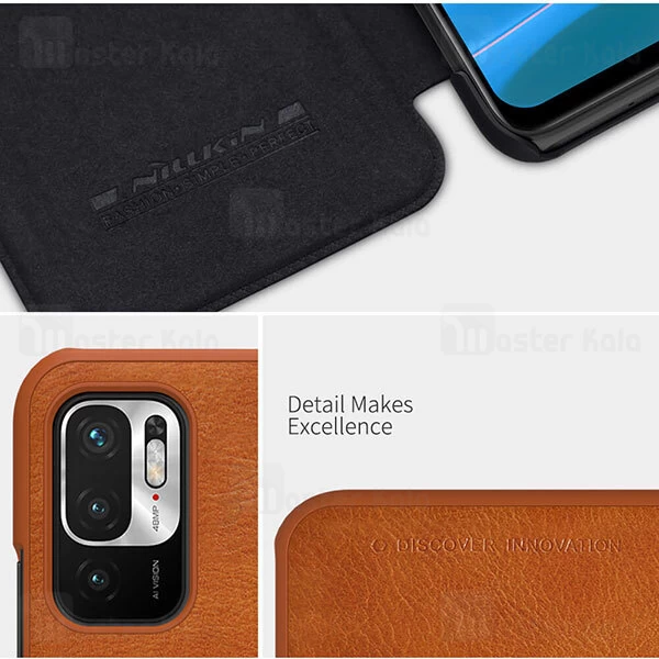 کیف چرمی Nillkin Qin Leather Case Xiaomi Redmi Note 10 5G / Poco M3 Pro 5G