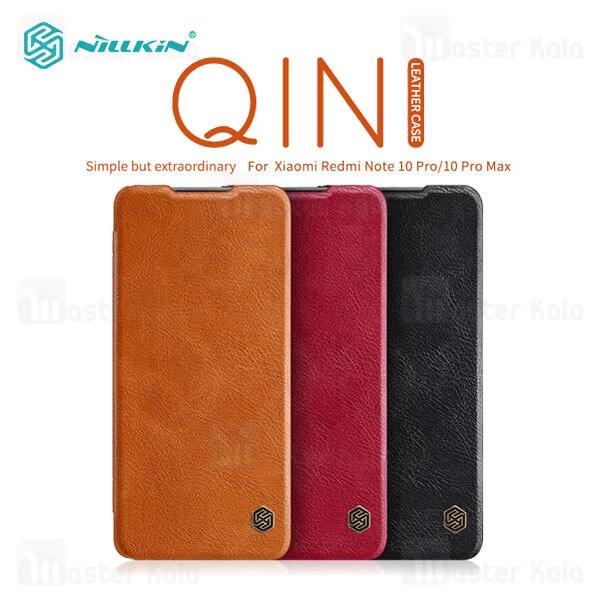 کیف چرمی Nillkin Qin Leather Case Xiaomi Redmi Note 10 Pro / Note 10 Pro Max