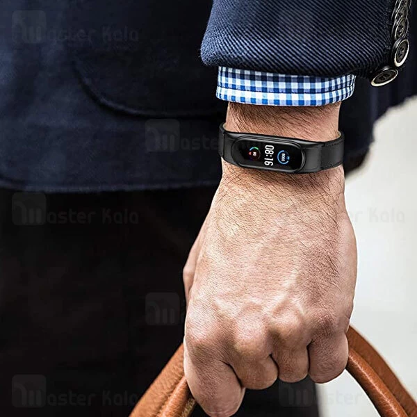 بند چرمی دستبند سلامتی شیائومی Xiaomi Mi Band 5 / 6 Leather Strap