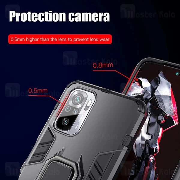 قاب ضد ضربه Xiaomi Redmi Note 10 / Note 10S KEYSION Shockproof Armor Ring Holder Case