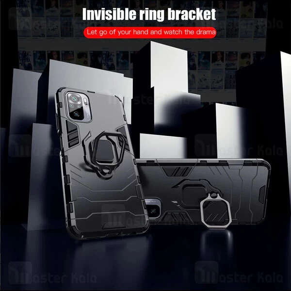 قاب ضد ضربه Xiaomi Redmi Note 10 / Note 10S KEYSION Shockproof Armor Ring Holder Case