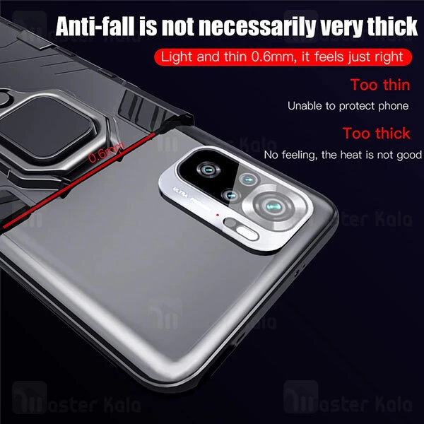 قاب ضد ضربه Xiaomi Redmi Note 10 / Note 10S KEYSION Shockproof Armor Ring Holder Case