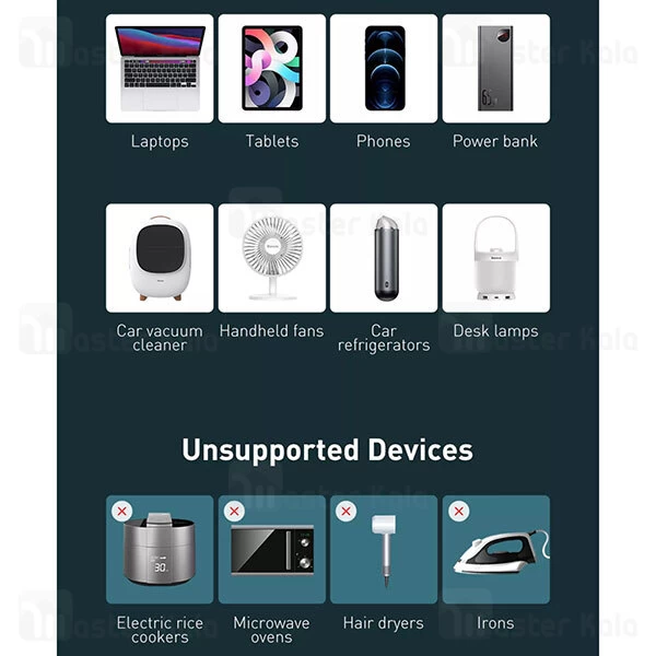 چند راهی خودرو بیسوس Baseus In-car Inverter 150W CRNBQ-A01 شارژر فندکی