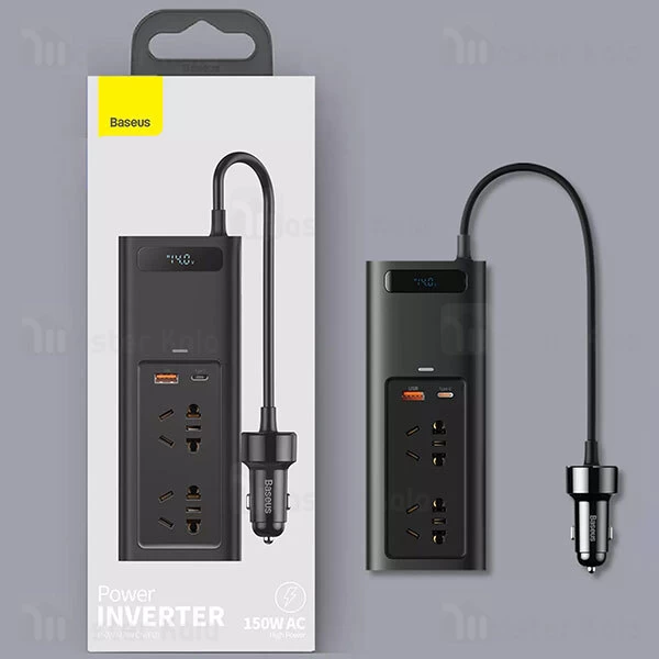 چند راهی خودرو بیسوس Baseus In-car Inverter 150W CRNBQ-A01 شارژر فندکی