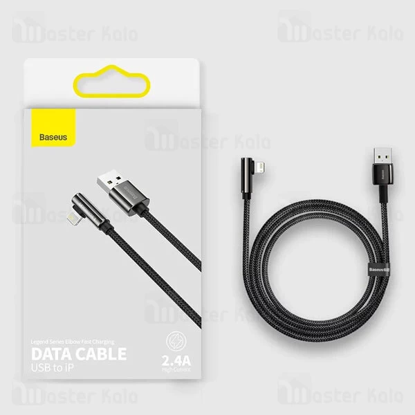 کابل لایتنینگ بیسوس Baseus Legend Series Elbow USB to iP CALCS-01 طول 1 متر و توان 2.4 آمپر