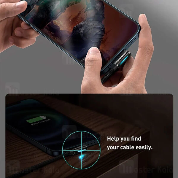 کابل لایتنینگ بیسوس Baseus Legend Series Elbow USB to iP CALCS-01 طول 1 متر و توان 2.4 آمپر