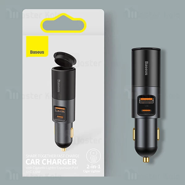 شارژر فندکی Baseus Share Together Car Charger Cigarette Lighter Expansion 120W CCBX-120C CCBT-C0G