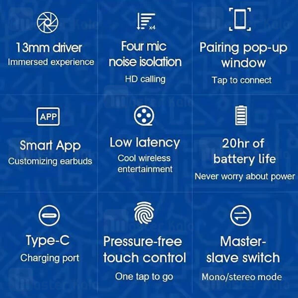 هندزفری بلوتوث QCY T12S ENC True Wireless Earbuds