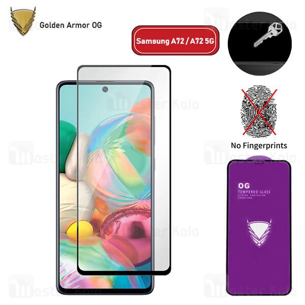 گلس تمام صفحه Samsung Galaxy A72 / A72 5G OG Gold Armor Purple 2.5D Full Screen Protector
