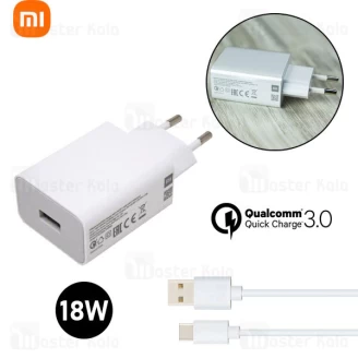 شارژر اصلی فست شارژ شیائومی Xiaomi MDY-10-EF Power Adapter QC3.0 توان 18 وات به همراه با کابل