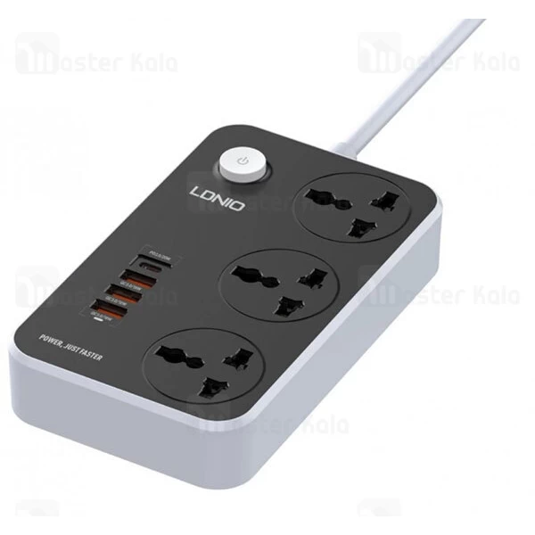 چند راهی برق و شارژر الدینیو LDNIO SC3412 دارای 4 پورت