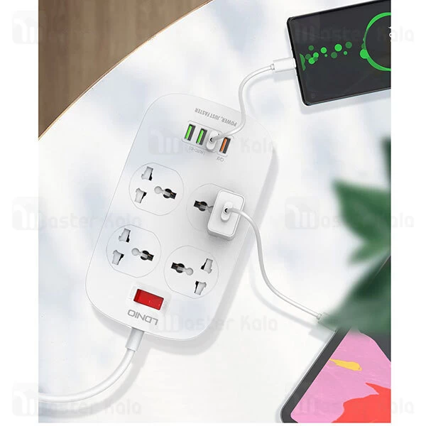 چند راهی برق LDNIO SC4407 Defender Series 4 USB Port Power Strip
