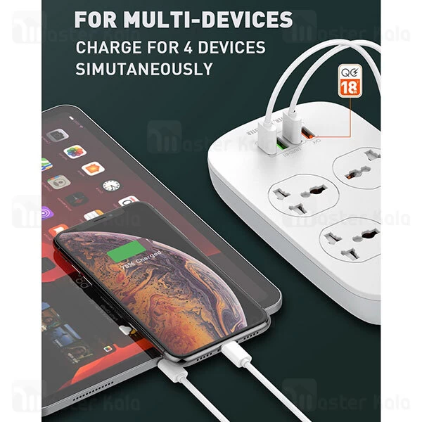چند راهی برق LDNIO SC4407 Defender Series 4 USB Port Power Strip