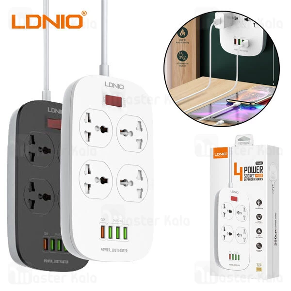 چند راهی برق LDNIO SC4407 Defender Series 4 USB Port Power Strip