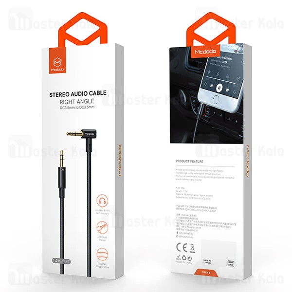 کابل انتقال صدا Aux مک دودو Mcdodo CA-7590 Stereo Audio Cable Right Angle طول 1.2 متر