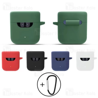 کاور محافظ سیلیکونی هندزفری کیو سی وای Xiaomi QCY T12 / T12S Earphone Silicone Case دارای قلاب آویز