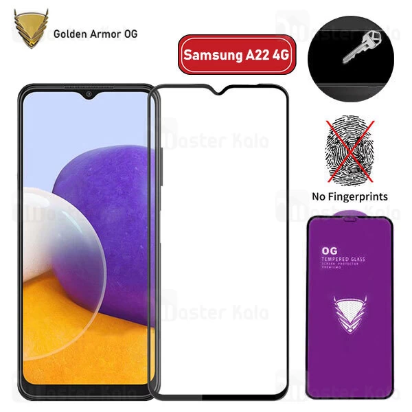 گلس تمام صفحه Samsung Galaxy A22 4G OG Gold Armor Purple 2.5D Full Screen Protector