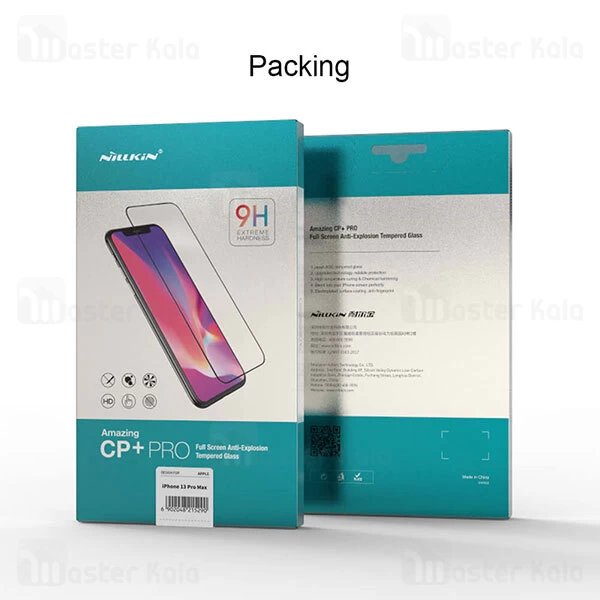 محافظ صفحه نمایش شیشه ای تمام صفحه تمام چسب آیفون Apple iPhone 13 Pro Max / iPhone 14 Plus Nillkin CP+ Pro