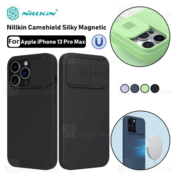 قاب سیلیکونی مگنتی محافظ دوربین Apple iPhone 13 Pro Max Nillkin CamShield Silky Magnetic Silicon Case with Camera Protection