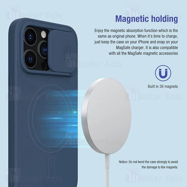 قاب سیلیکونی مگنتی محافظ دوربین Apple iPhone 13 Pro Max Nillkin CamShield Silky Magnetic Silicon Case with Camera Protection