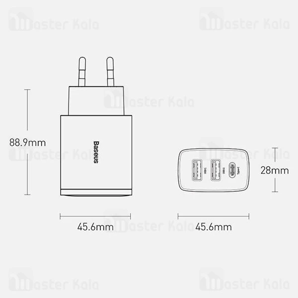 شارژر دیواری Baseus Compact Quick Charger 2U And C 30W CCCP30UE CCXJ-E01
