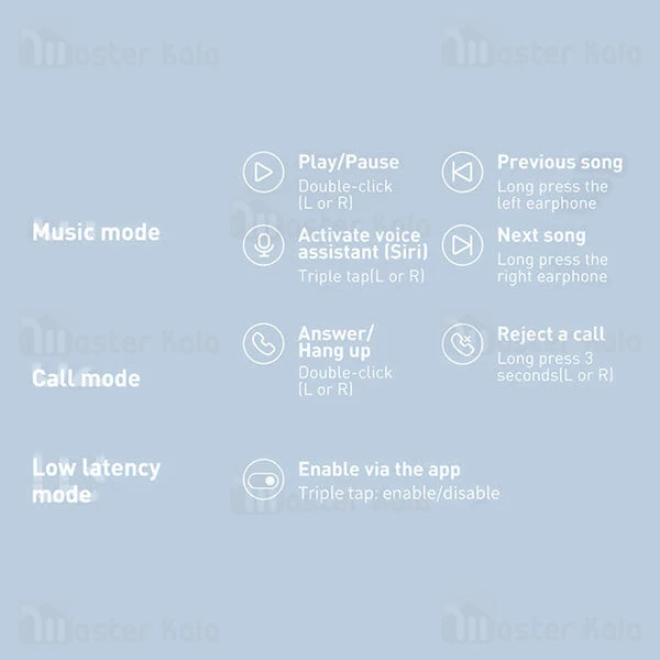 ﻿هندزفری بلوتوث Baseus E3 Bowie Hi-Fi True Wireless Earphones NGTW080001