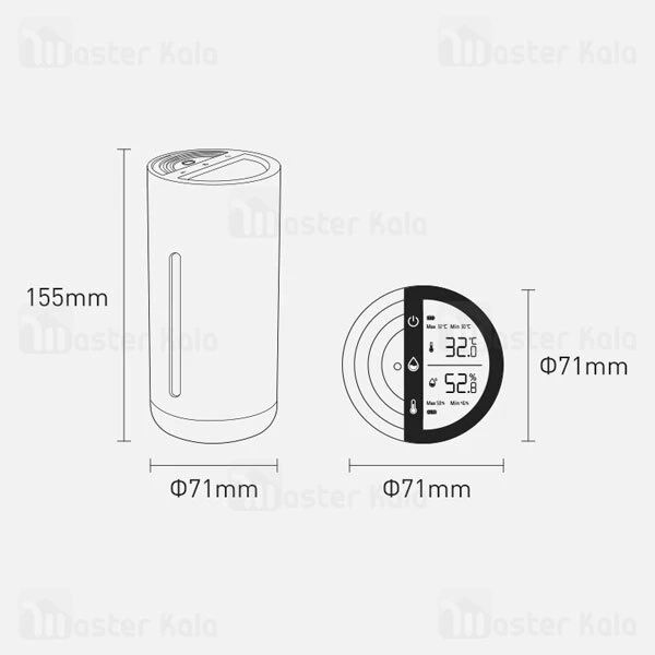 دستگاه بخور سرد و رطوبت ساز بیسوس Baseus Water Window Digital Display Car Humidifier CRJSQ02-01