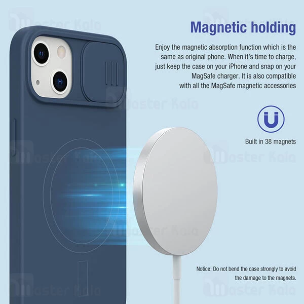 قاب سیلیکونی مگنتی محافظ دوربین Apple iPhone 13 Nillkin CamShield Silky Magnetic Silicon Case with Camera Protection