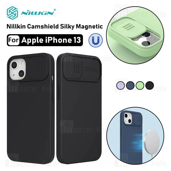 قاب سیلیکونی مگنتی محافظ دوربین Apple iPhone 13 Nillkin CamShield Silky Magnetic Silicon Case with Camera Protection