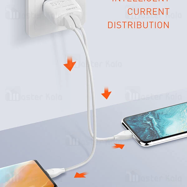شارژر دیواری LDNIO A2219 QC2.0 Fast Wall Charger 12W With Cable