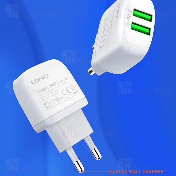 شارژر دیواری LDNIO A2219 QC2.0 Fast Wall Charger 12W With Cable