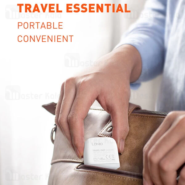 شارژر دیواری LDNIO A2219 QC2.0 Fast Wall Charger 12W With Cable