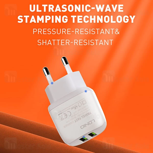 شارژر دیواری LDNIO A2219 QC2.0 Fast Wall Charger 12W With Cable