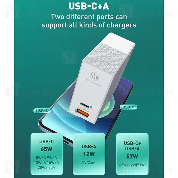 شارژر دیواری LDNIO A2620C PD Fast Wall Charger 65W With Cable
