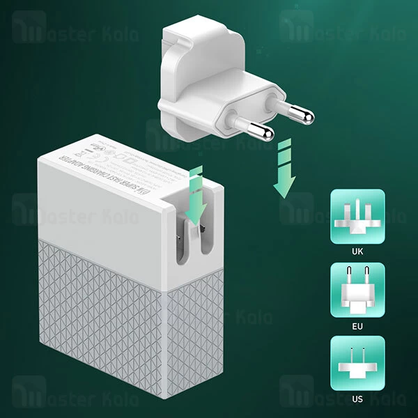 شارژر دیواری LDNIO A2620C PD Fast Wall Charger 65W With Cable