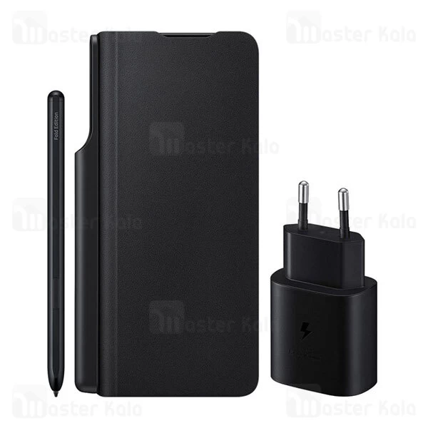 پک کاور هوشمند و شارژر و قلم Samsung Galaxy Z Fold3 5G Note Package