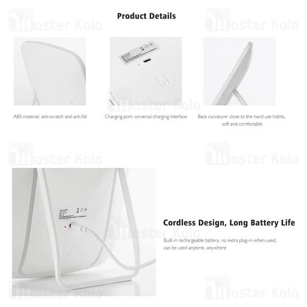 آینه آرایشی شیائومی Xiaomi Jordan And Judy NV662 Three-color Make Up Mirror - Upgrade دارای LED