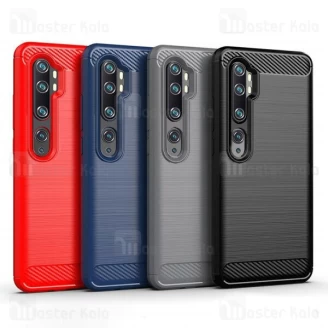 قاب محافظ ژله ای Xiaomi Mi CC9 Pro / Mi Note 10 / Mi Note 10 Pro Rugged Armor Fiber Carbon