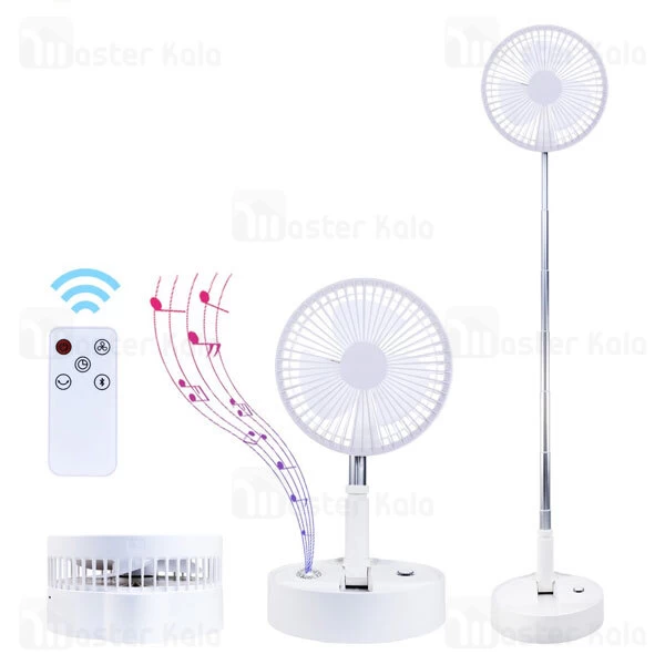 پنکه شارژی و اسپیکر بلوتوث شیائومی Xiaomi ZOLELE Bluetooth Stereo Folding Storable Fan P10S