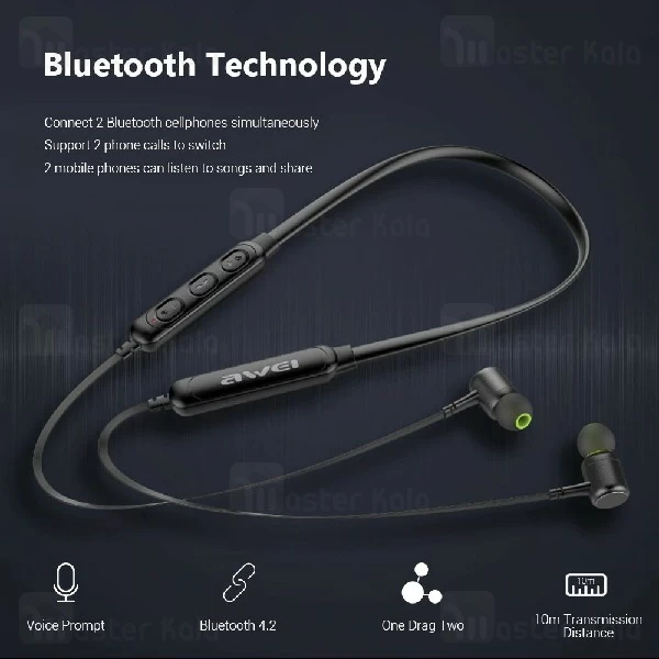 هندزفری بلوتوث اوی Awei G30BL Wireless Sports Earphone گردنی و مگنتی