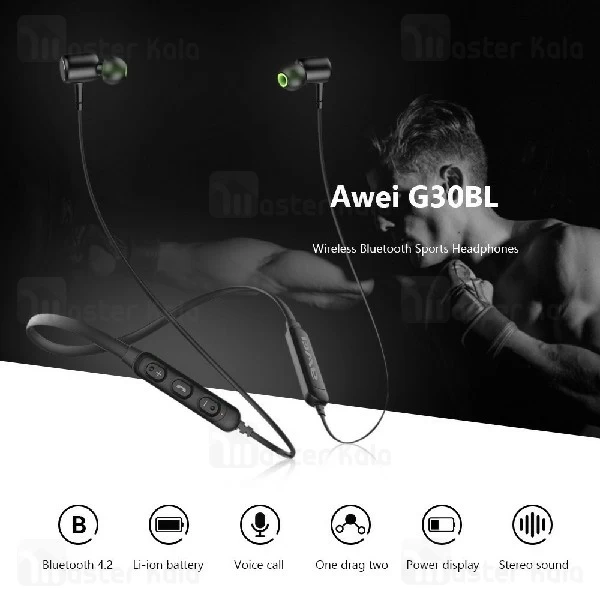 هندزفری بلوتوث اوی Awei G30BL Wireless Sports Earphone گردنی و مگنتی