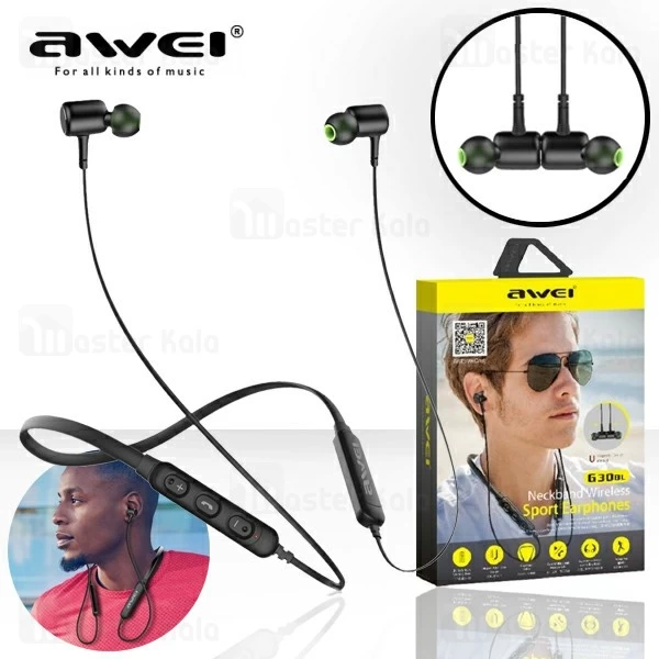 هندزفری بلوتوث اوی Awei G30BL Wireless Sports Earphone گردنی و مگنتی