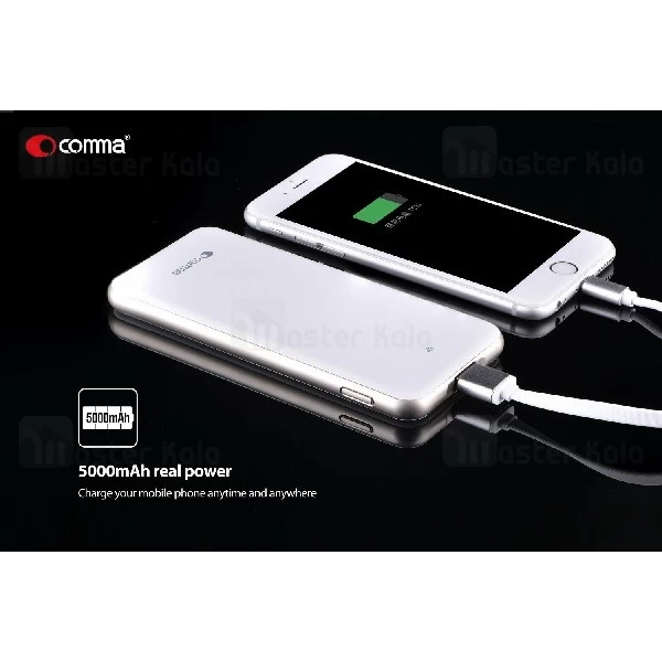 فلش وایرلس 32 گیگ و پاوربانک 5000 میلی آمپر کاما Comma Slim Box