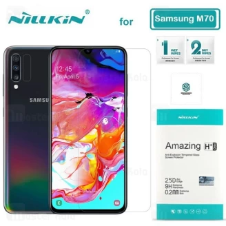 محافظ صفحه شیشه ای نیلکین سامسونگ Samsung Galaxy A70 / A70s Nillkin H+ Pro + محافظ لنز